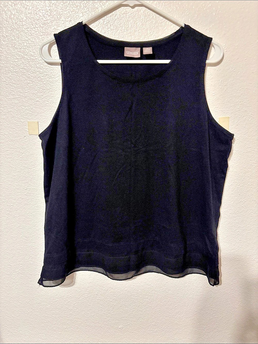 Chico's Sleeveless Tank Top in Black Size 2 Like New